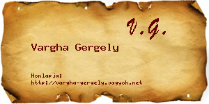 Vargha Gergely névjegykártya